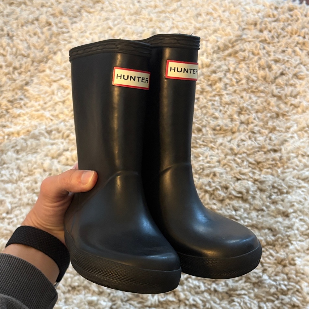 Kids Hunter Classic Black Waterproof Boots